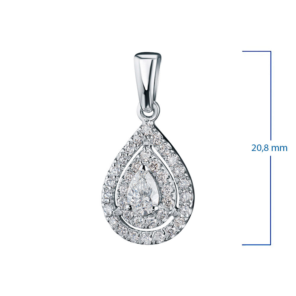 14K White Gold Pendant with Lab-Created Diamonds 12.080 CT.TW
