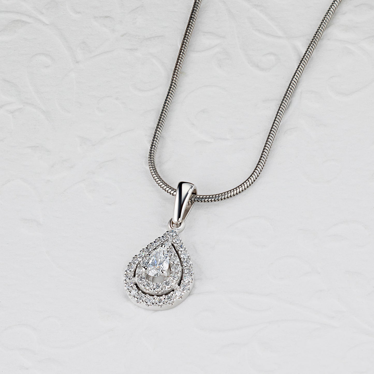 14K White Gold Pendant with Lab-Created Diamonds 12.080 CT.TW