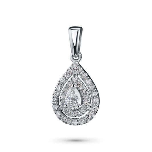14K White Gold Pendant with Lab-Created Diamonds 12.080 CT.TW