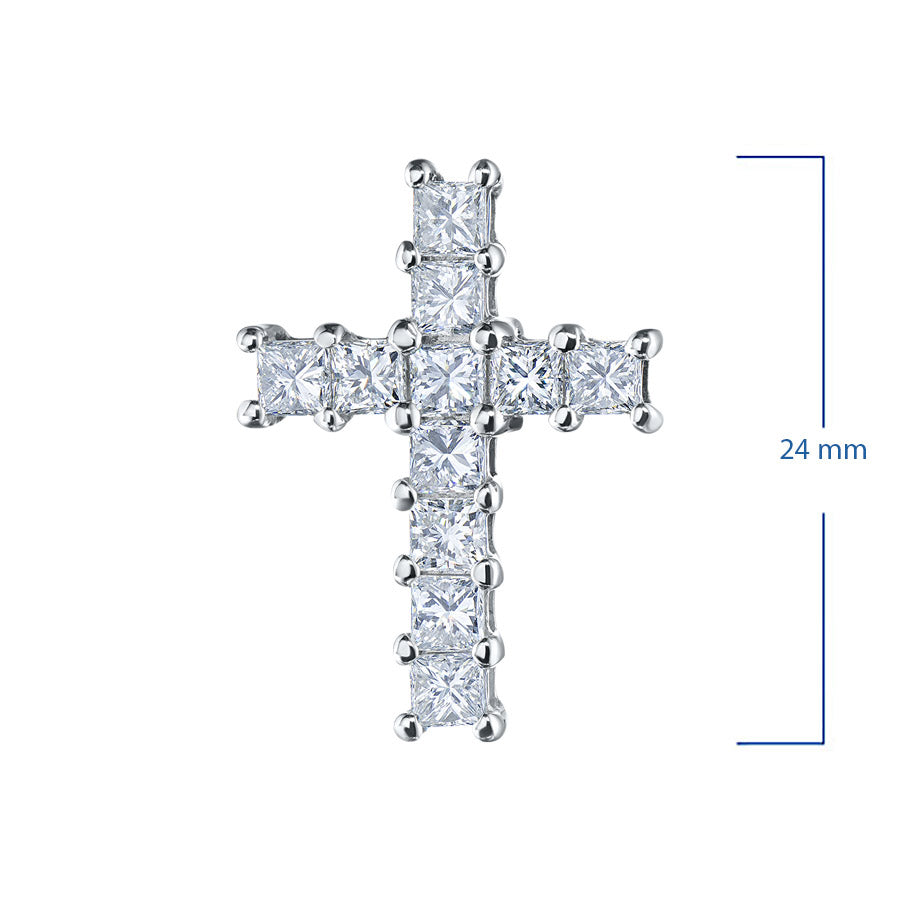 Подвеска из 14-каратного белого золота с выращенными в лаборатории бриллиантами 1,310 карат 