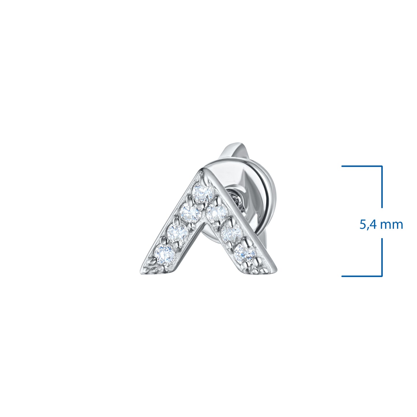 14K White Gold Earring Studs with Lab-Created Diamonds 0.09 CT.TW
