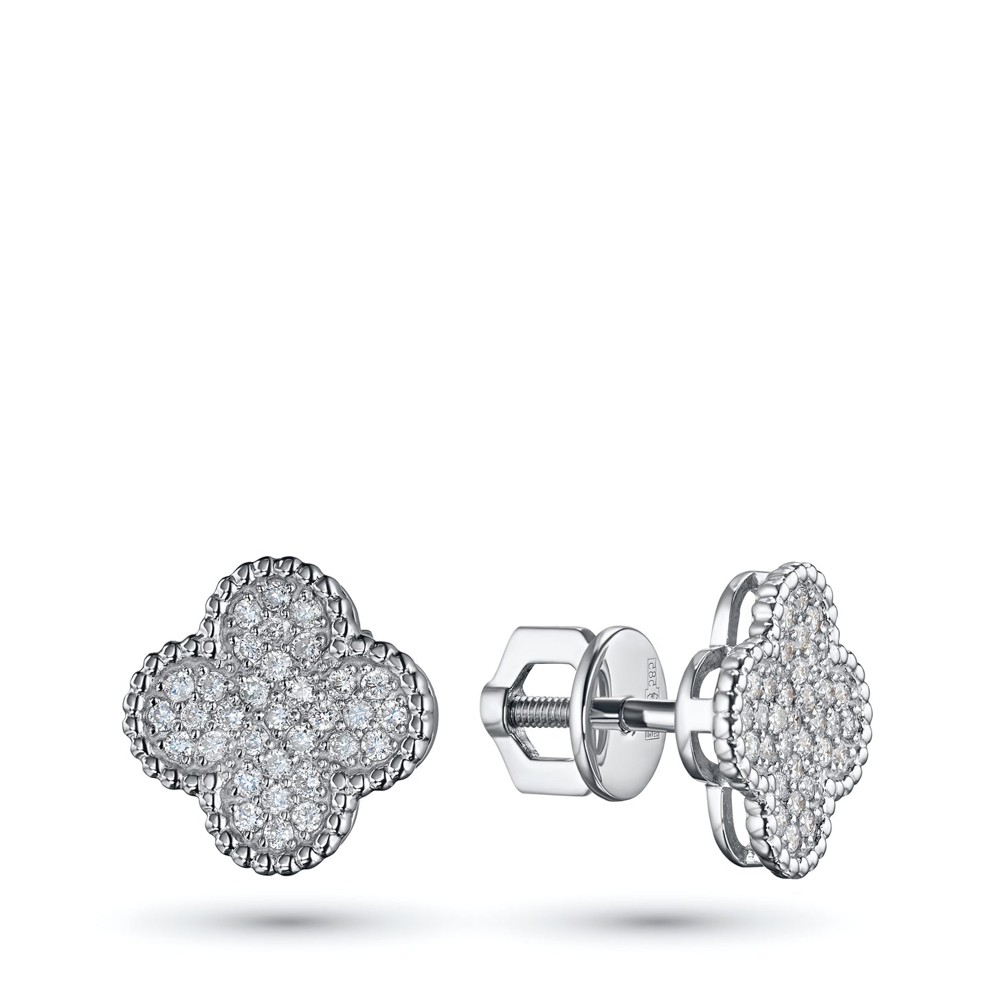 14K White Gold Earring Studs with Lab-Created Diamonds 0.35 CT.TW