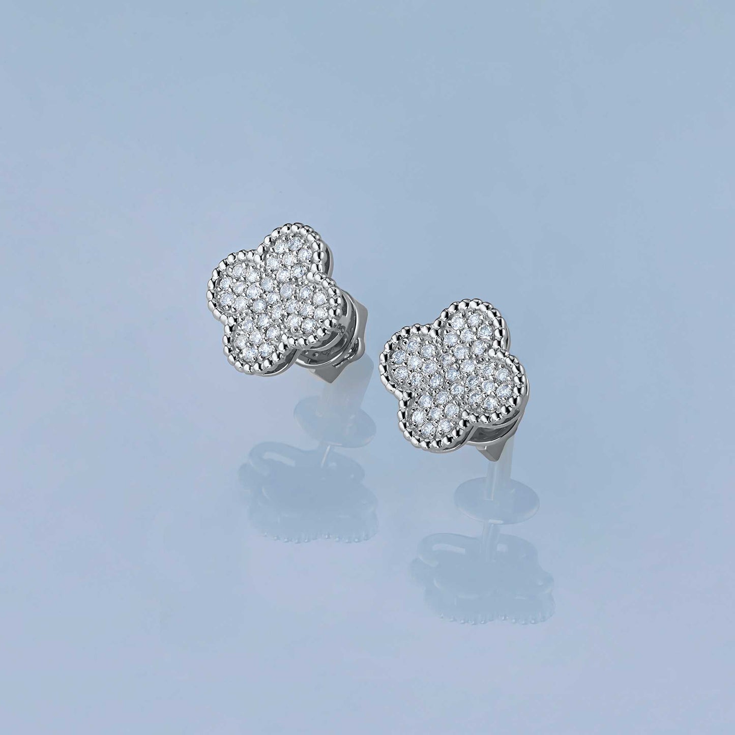 14K White Gold Earring Studs with Lab-Created Diamonds 0.35 CT.TW