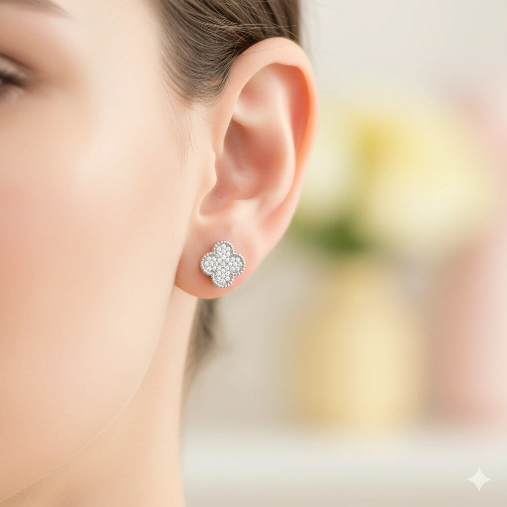 14K White Gold Earring Studs with Lab-Created Diamonds 0.35 CT.TW
