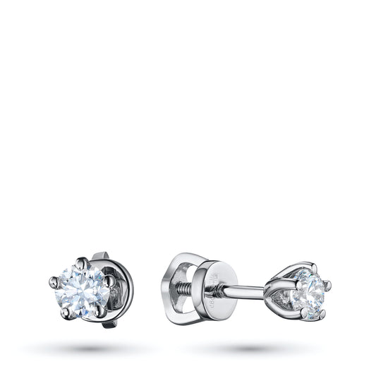 Sterling Silver Earring Studs with Lab-Created Diamonds 0.550 CT.TW