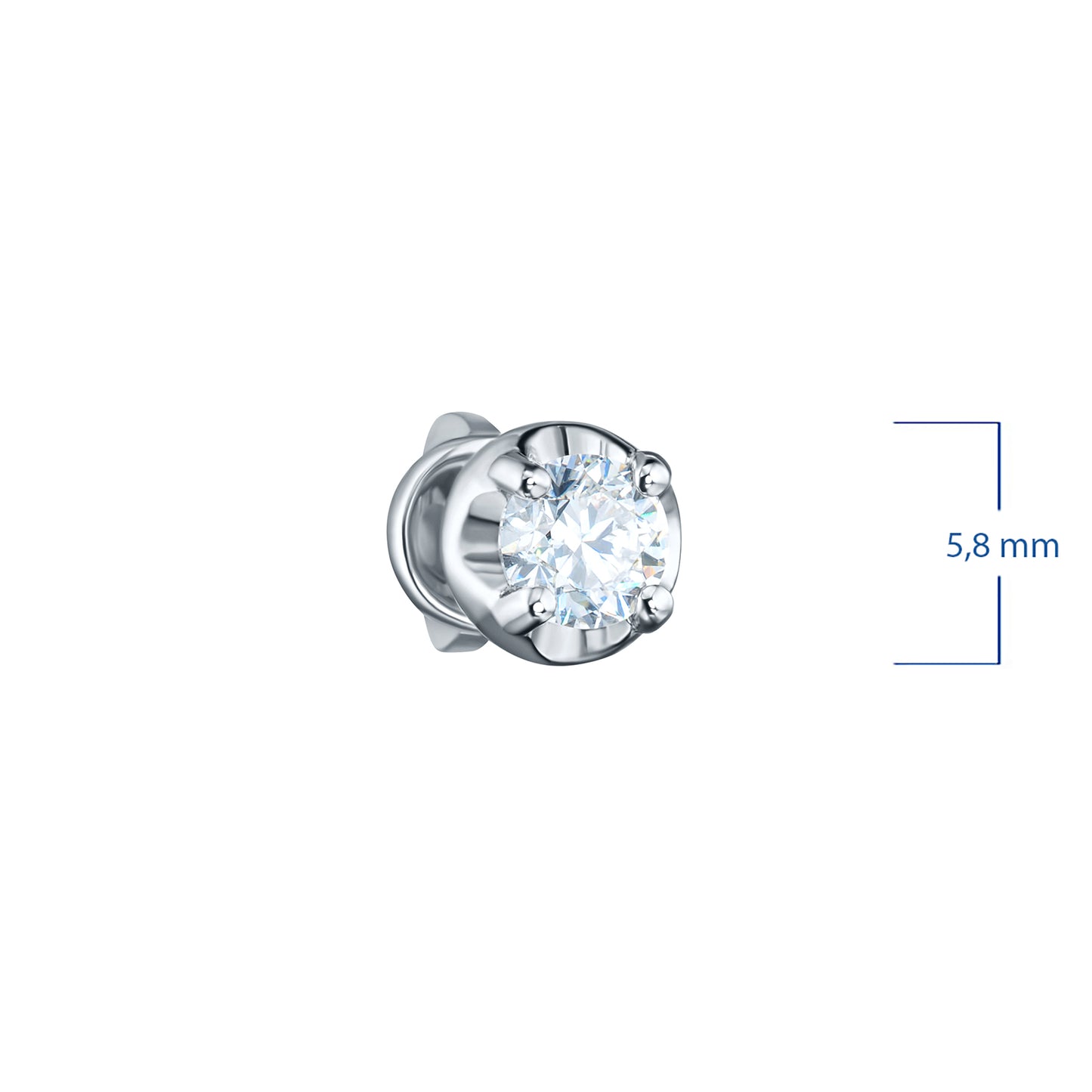 14K White Gold Earring Studs with Lab-Created Diamonds 0.890 CT.TW