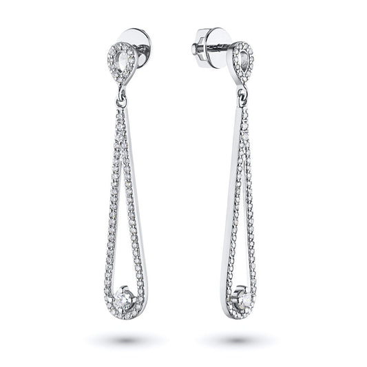 14K White Gold Earring Studs with Lab-Created Diamonds 1.010 CT.TW