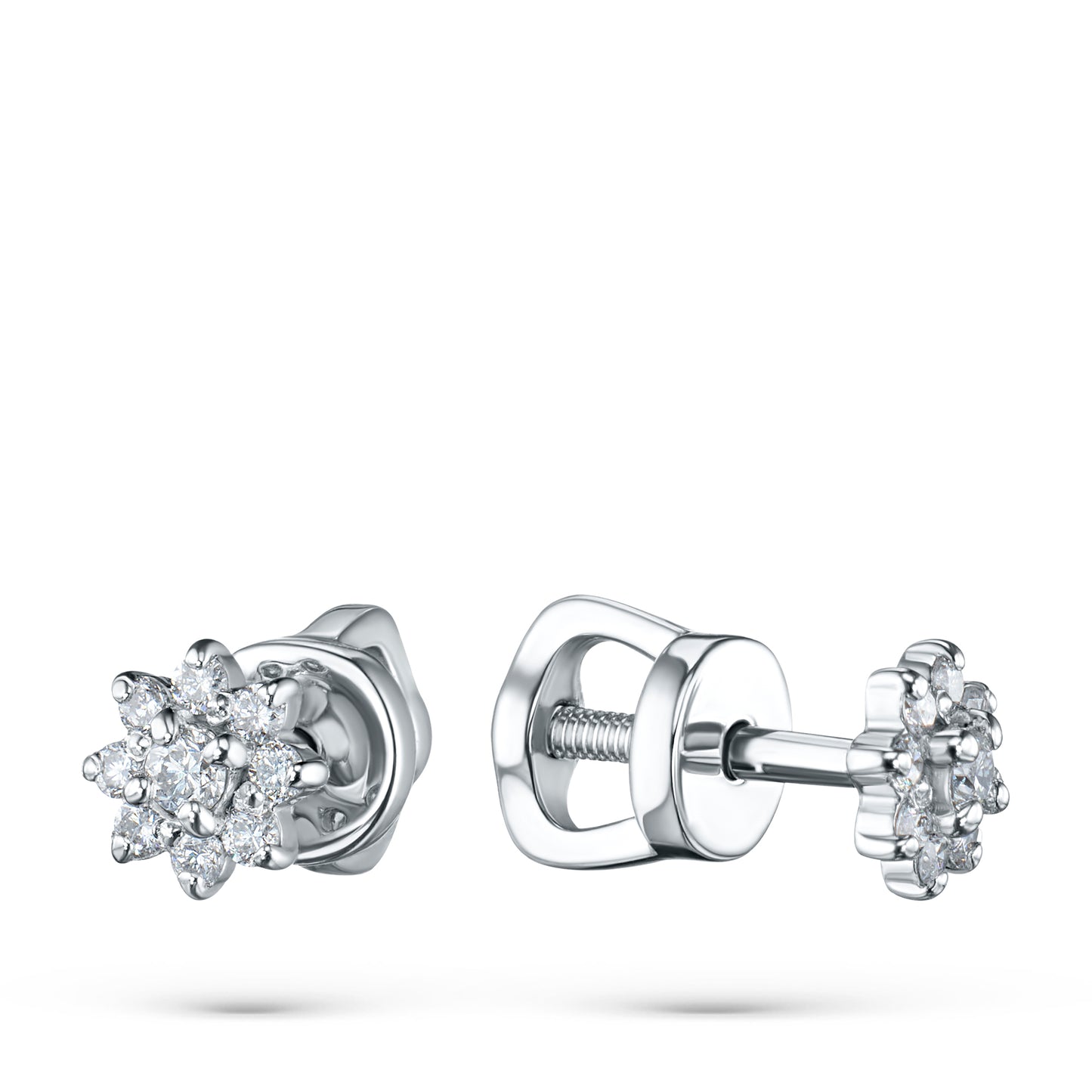 14K White Gold Earring Studs with Lab-Created Diamonds 0.17 CT.TW