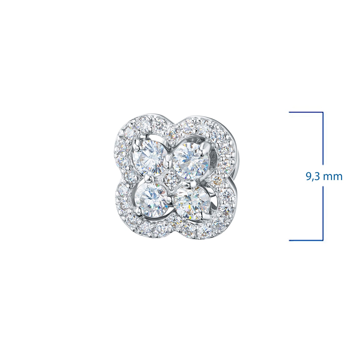 Sterling Silver Earring Studs with Lab-Created Diamonds 0.860 CT.TW