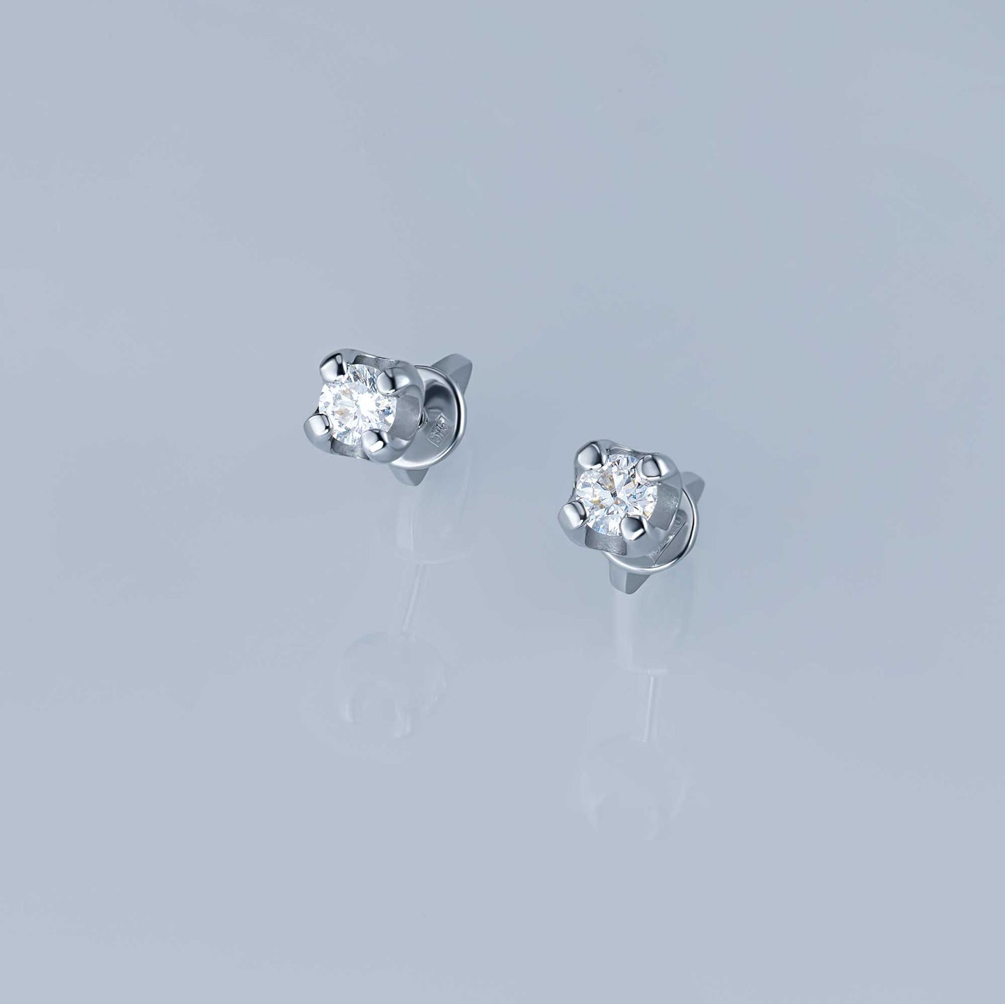 14K White Gold Earring Studs with Lab-Created Diamonds 0.310 CT.TW