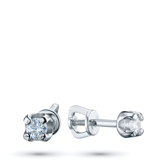 14K White Gold Earring Studs with Lab-Created Diamonds 0.310 CT.TW