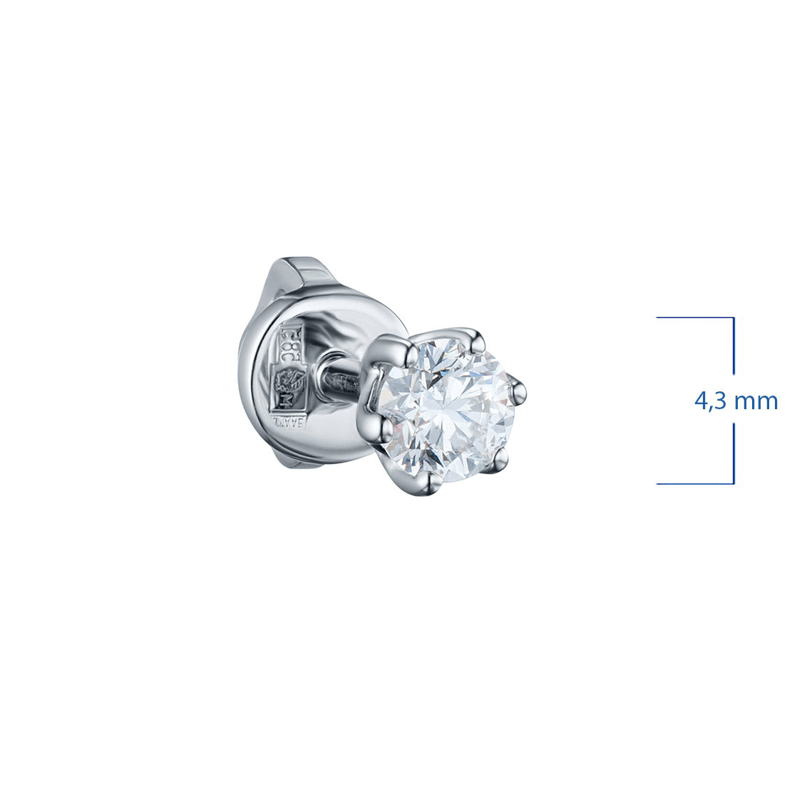 Sterling Silver Earring Studs with Lab-Created Diamonds 0.550 CT.TW