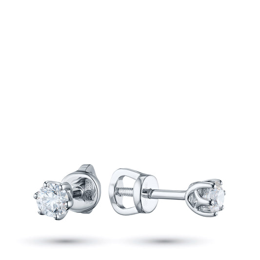 Sterling Silver Earring Studs with Lab-Created Diamonds 0.550 CT.TW