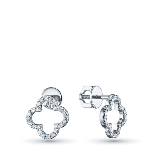 14K White Gold Earring Studs with Lab-Created Diamonds 0.290 CT.TW