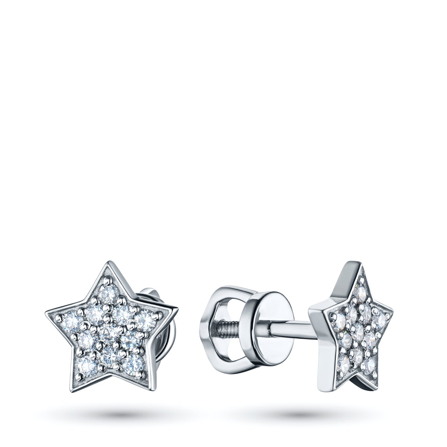 Sterling Silver Earring Studs with Lab-Created Diamonds 0.260 CT.TW