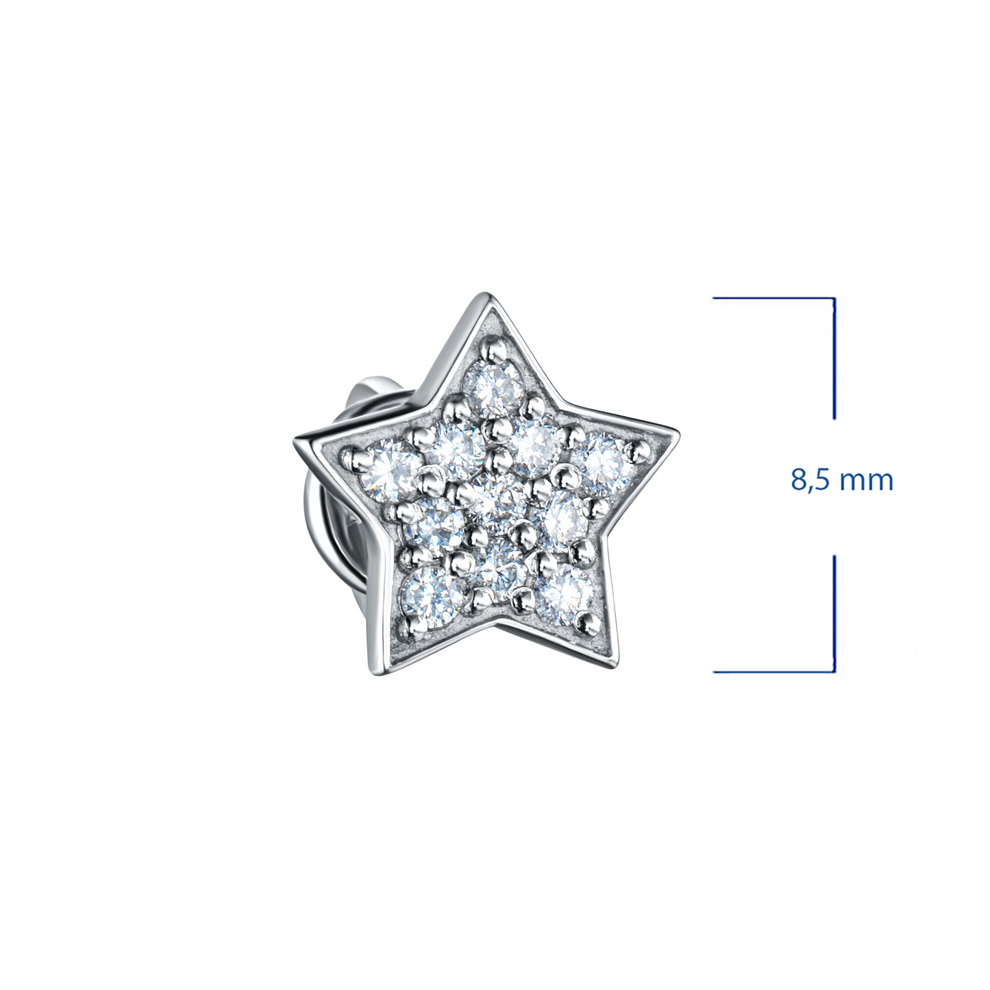 Sterling Silver Earring Studs with Lab-Created Diamonds 0.260 CT.TW