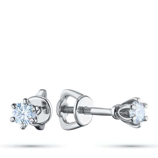 14K White Gold Earring Studs with Lab-Created Diamonds 0.690 CT.TW