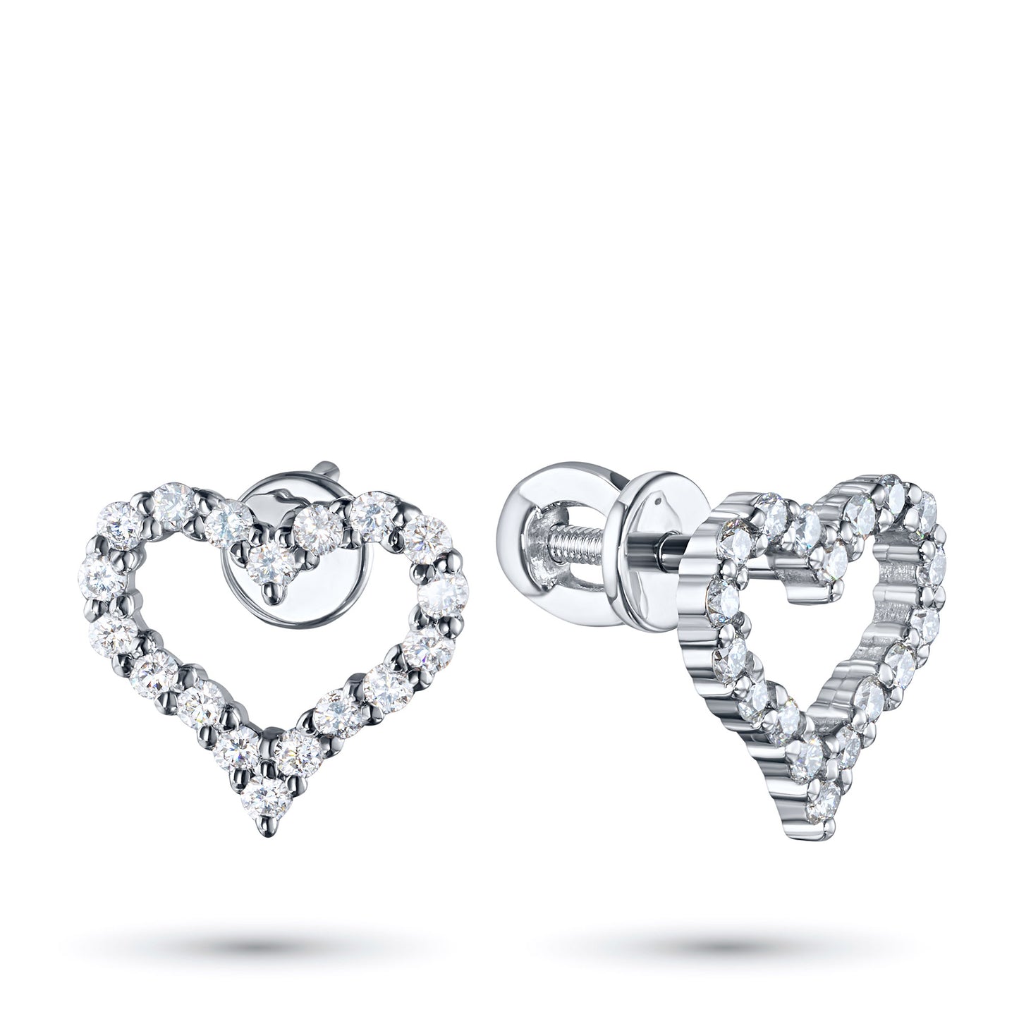 Sterling Silver Earring Studs with Lab-Created Diamonds 0.700 CT.TW
