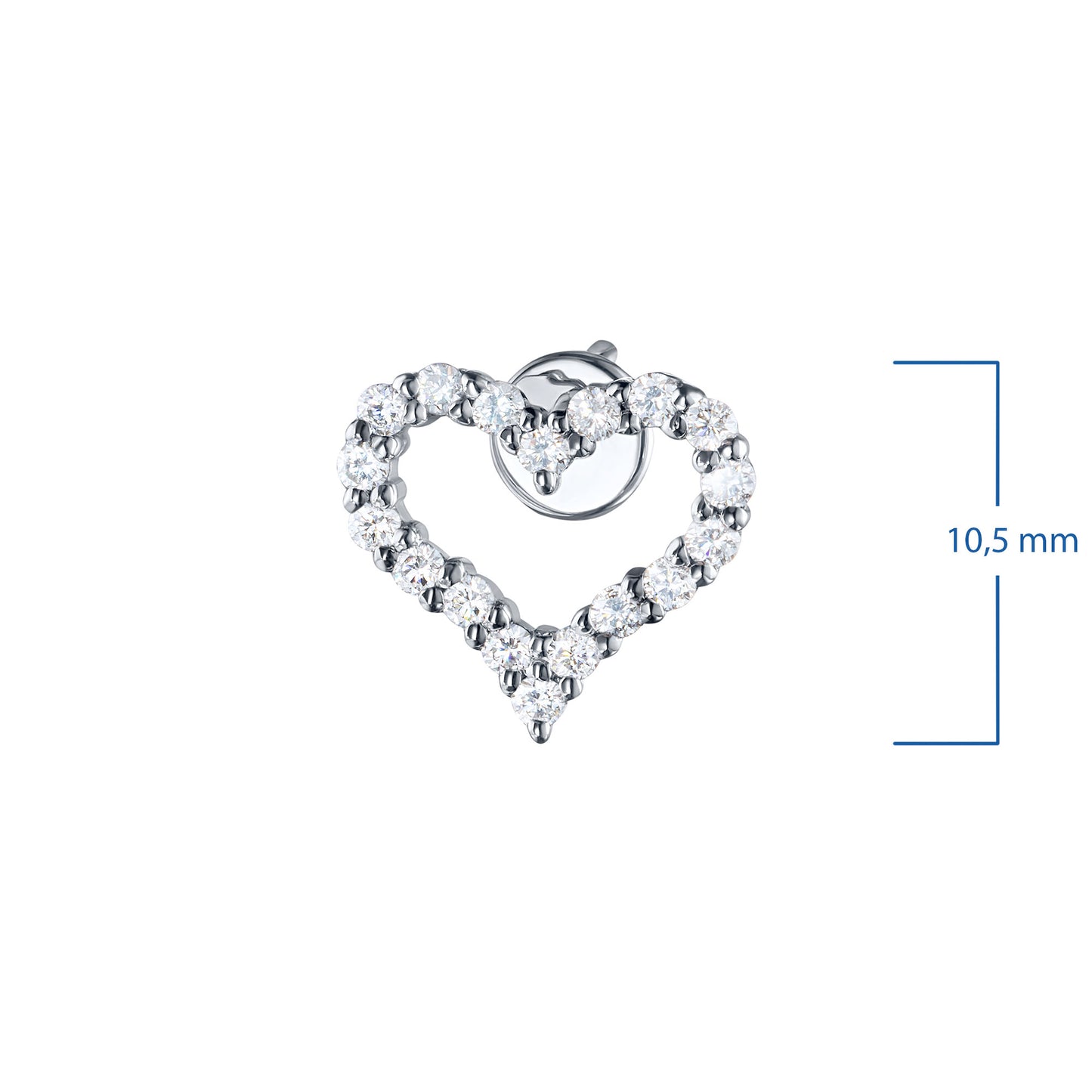 Sterling Silver Earring Studs with Lab-Created Diamonds 0.700 CT.TW