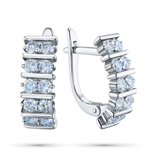 14K White Gold Earrings with Lab-Created Diamonds 26.720 CT.TW