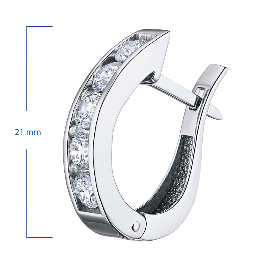 Sterling Silver Earrings with Lab-Created Diamonds 1.93 CT.TW