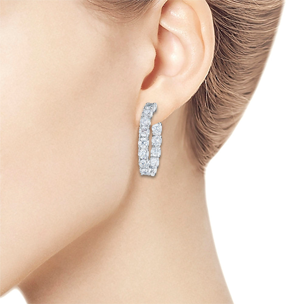 14K White Gold Earrings with Lab-Created Diamonds 3.590 CT.TW