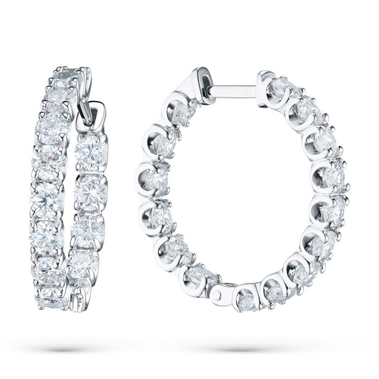 14K White Gold Earrings with Lab-Created Diamonds 3.590 CT.TW