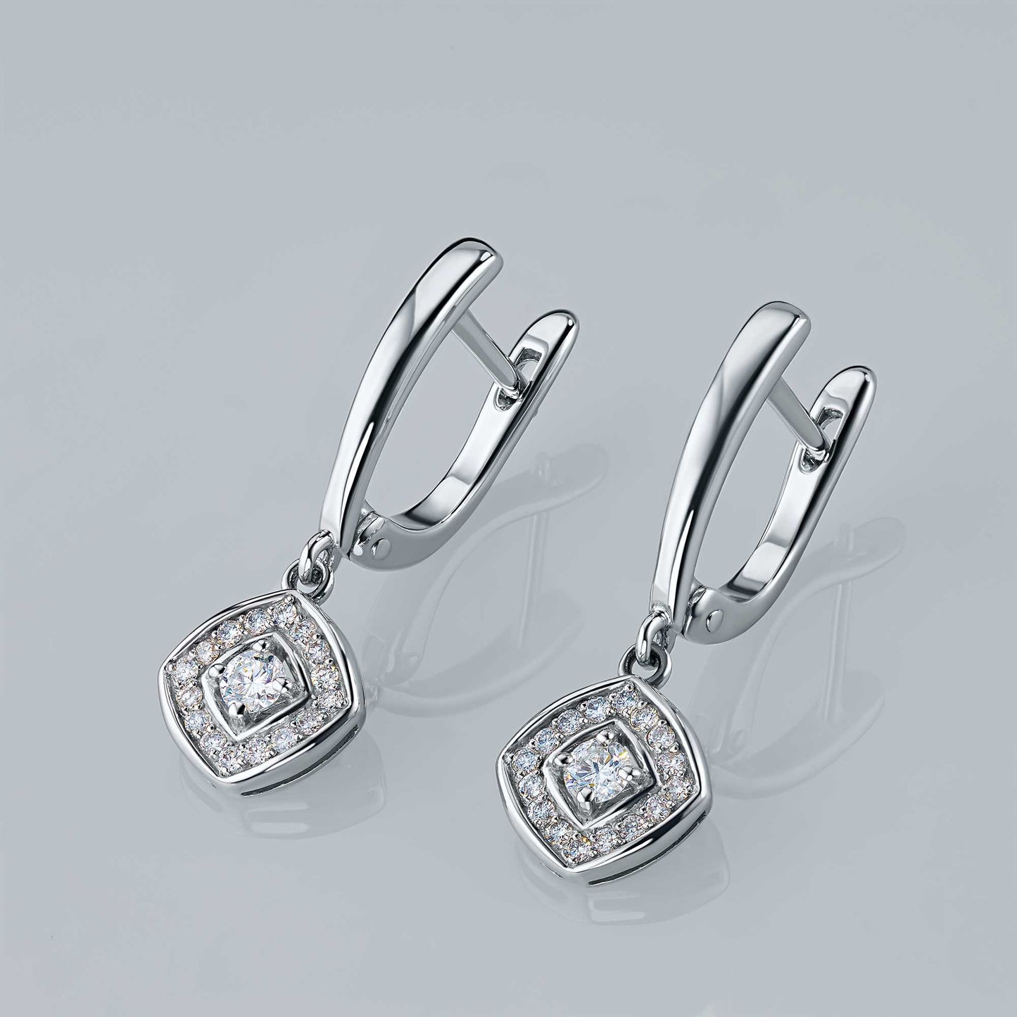 Sterling Silver Earrings with Lab-Created Diamonds 0.430 CT.TW