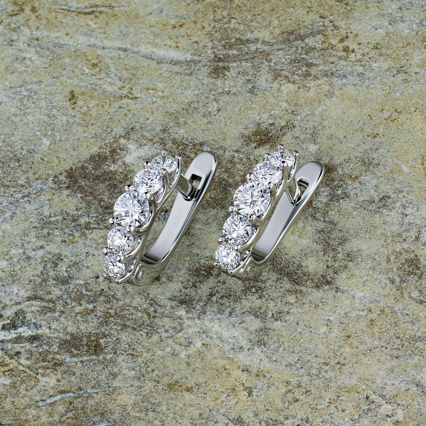 14K White Gold Earrings with Lab-Created Diamonds 0.890 CT.TW