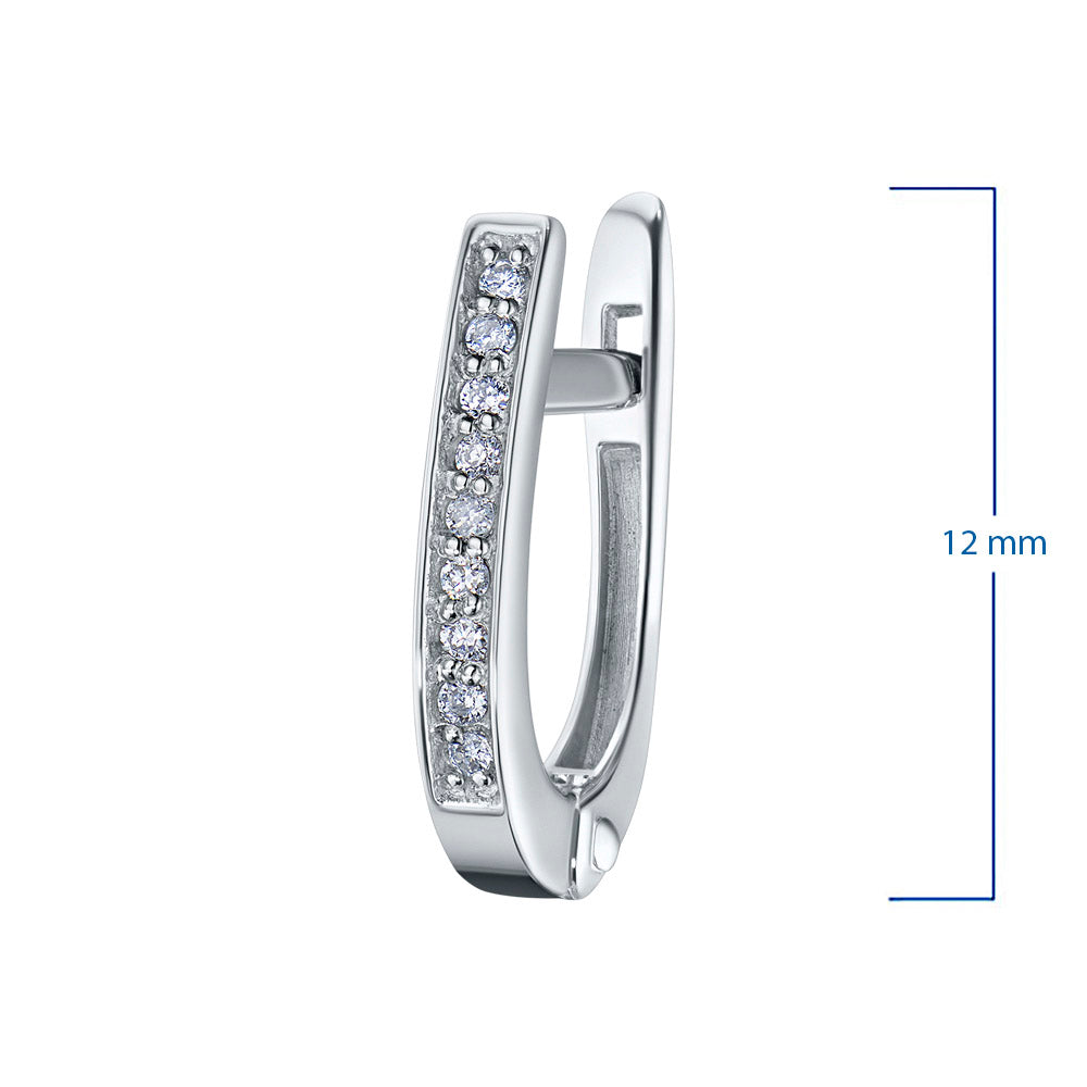 14K White Gold Earrings with Lab-Created Diamonds 0.09 CT.TW