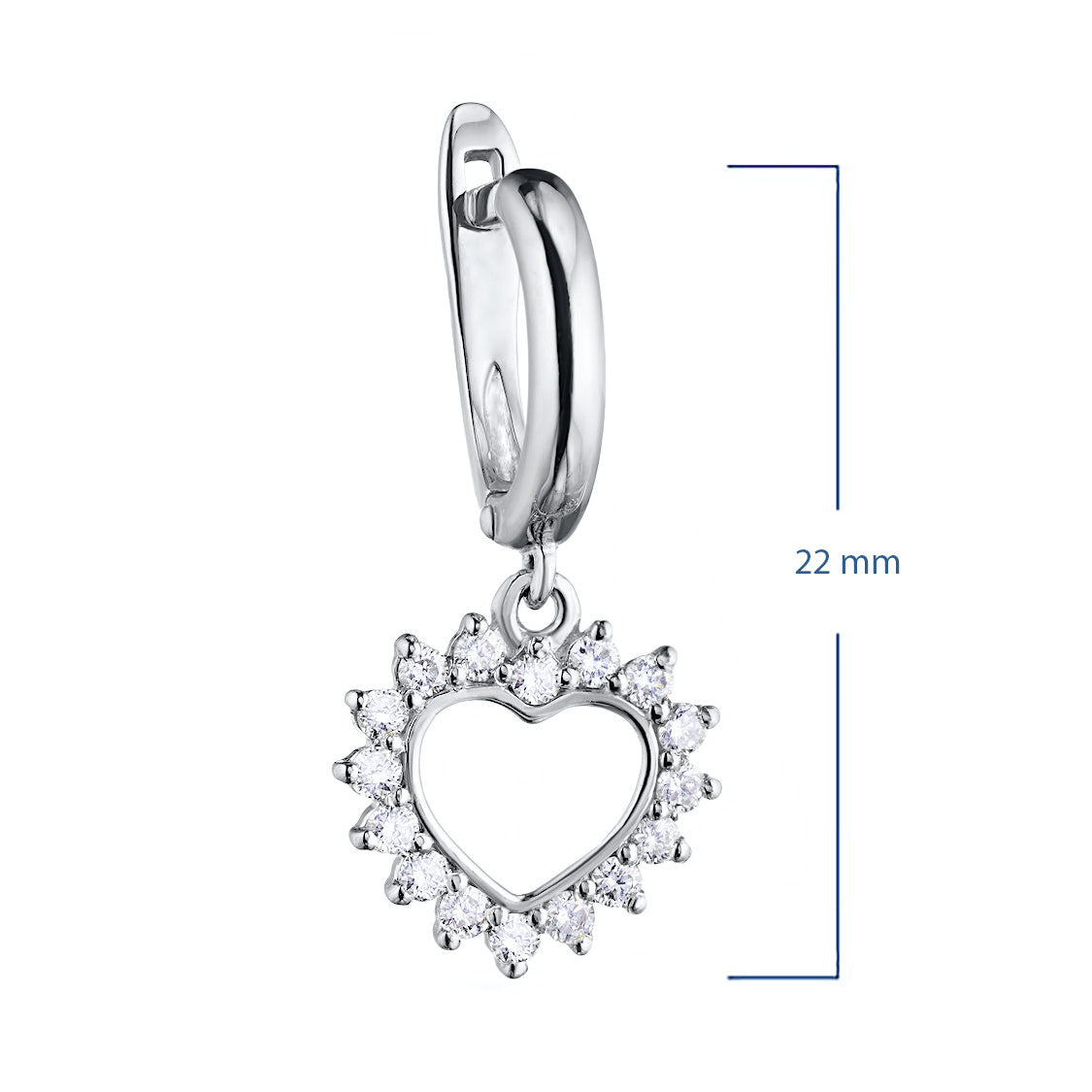 Sterling Silver Earrings with Lab-Created Diamonds 0.620 CT.TW