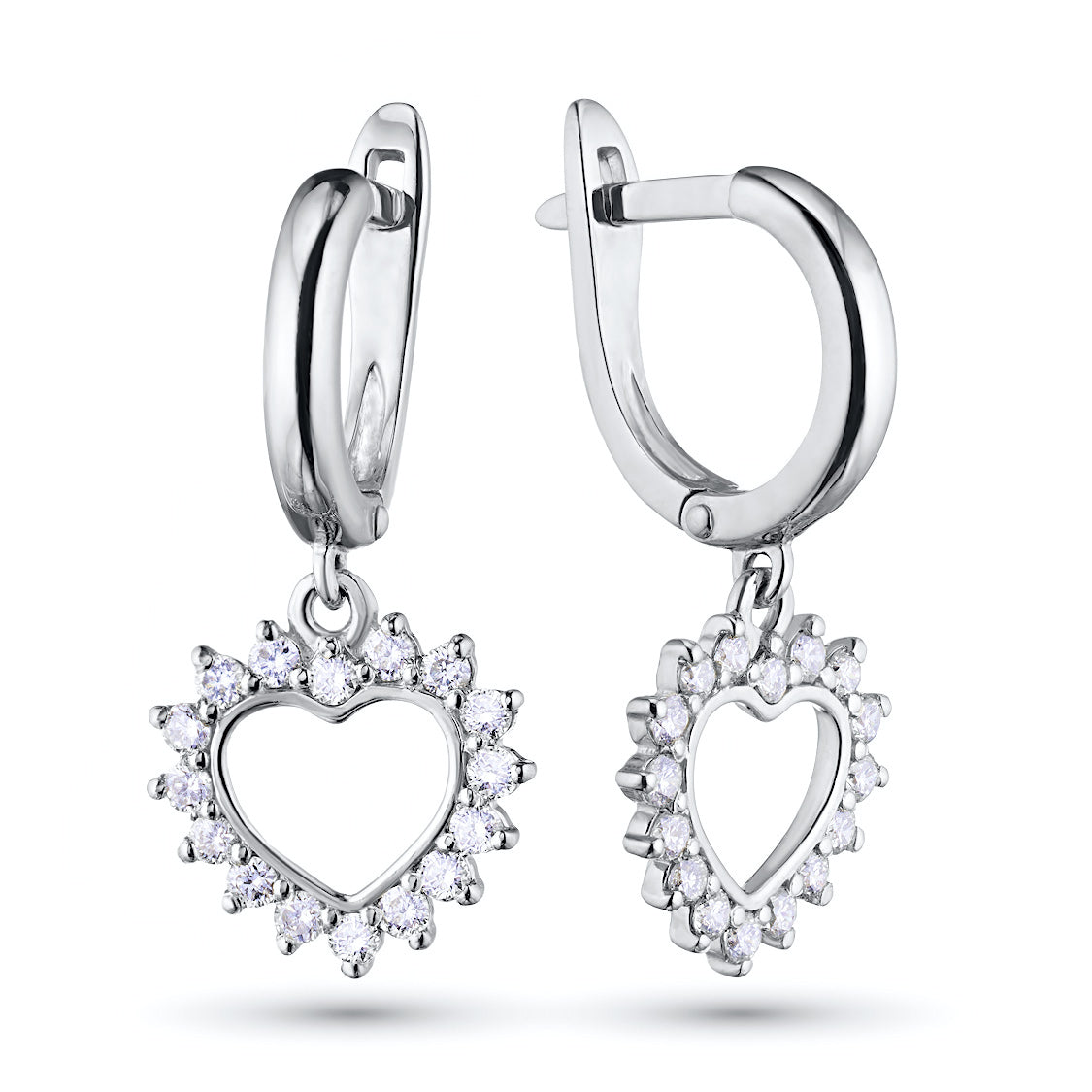 Sterling Silver Earrings with Lab-Created Diamonds 0.620 CT.TW