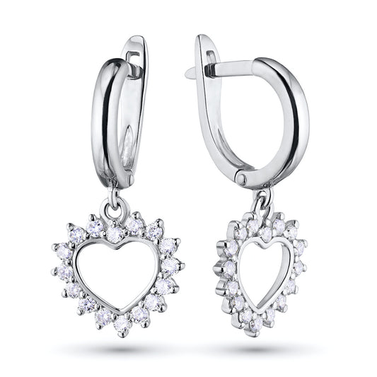Sterling Silver Earrings with Lab-Created Diamonds 0.620 CT.TW