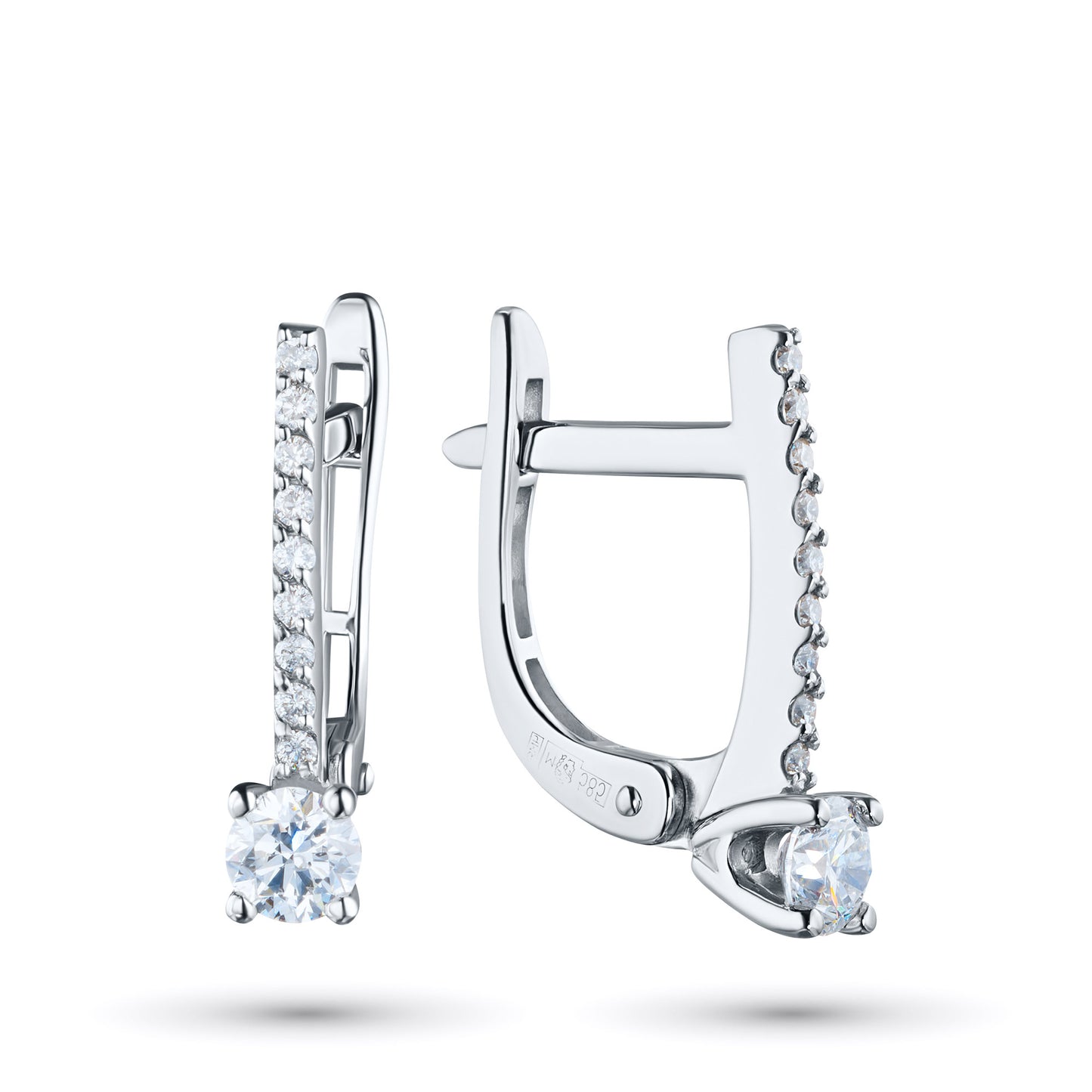 14K White Gold Earrings with Lab-Created Diamonds 0.40 CT.TW