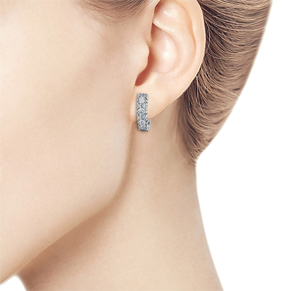 Sterling Silver Earrings with Lab-Created Diamonds 6.570 CT.TW