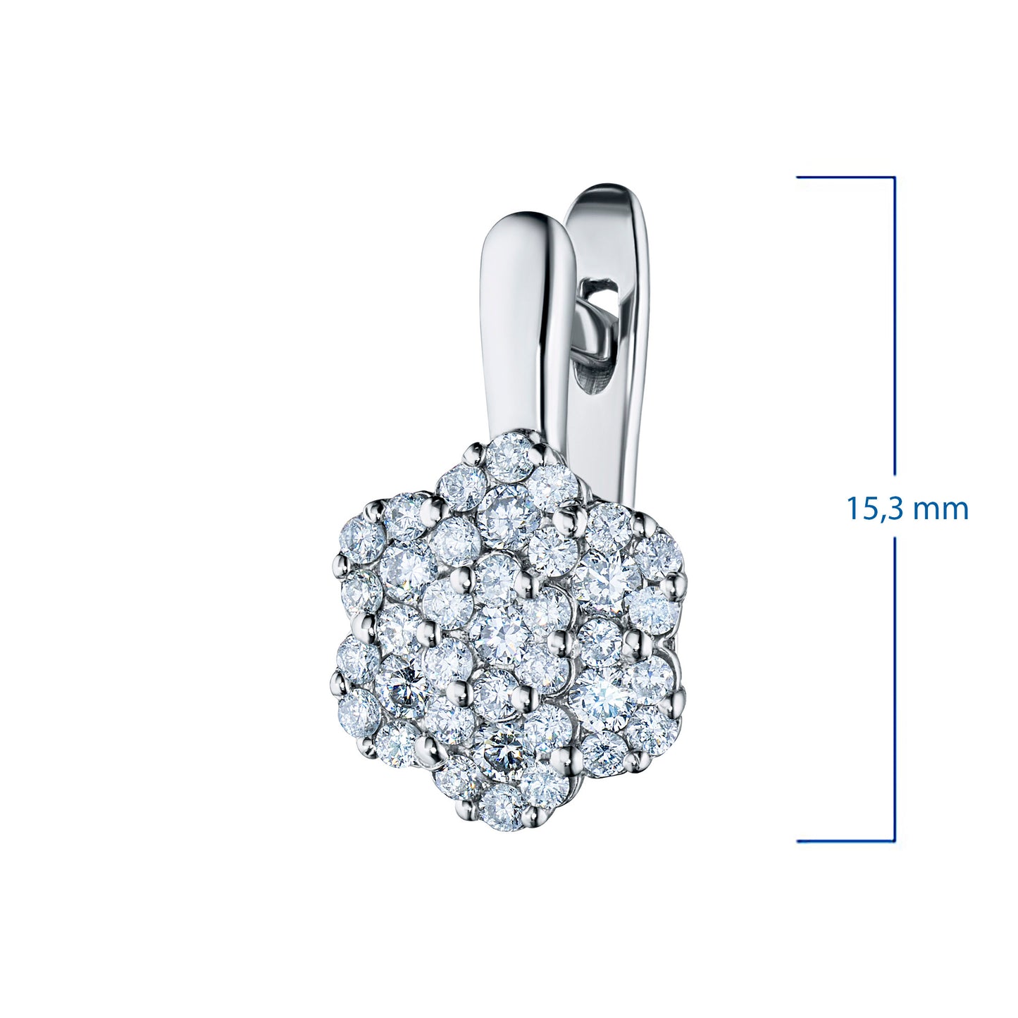 14K White Gold Earrings with Lab-Created Diamonds 0.630 CT.TW