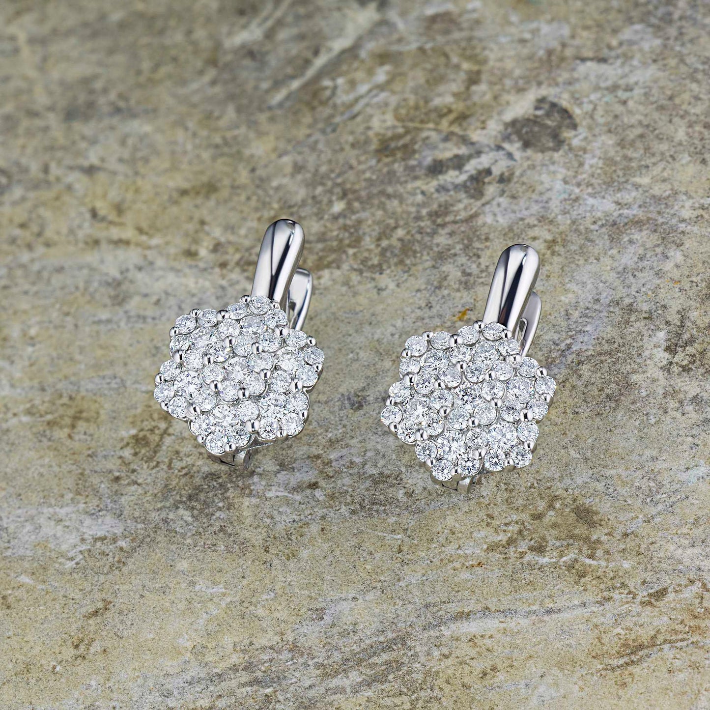 14K White Gold Earrings with Lab-Created Diamonds 0.630 CT.TW