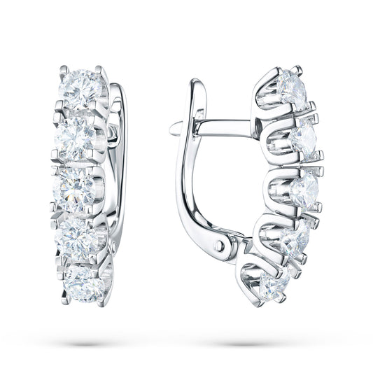14K White Gold Earrings with Lab-Created Diamonds 1.550 CT.TW
