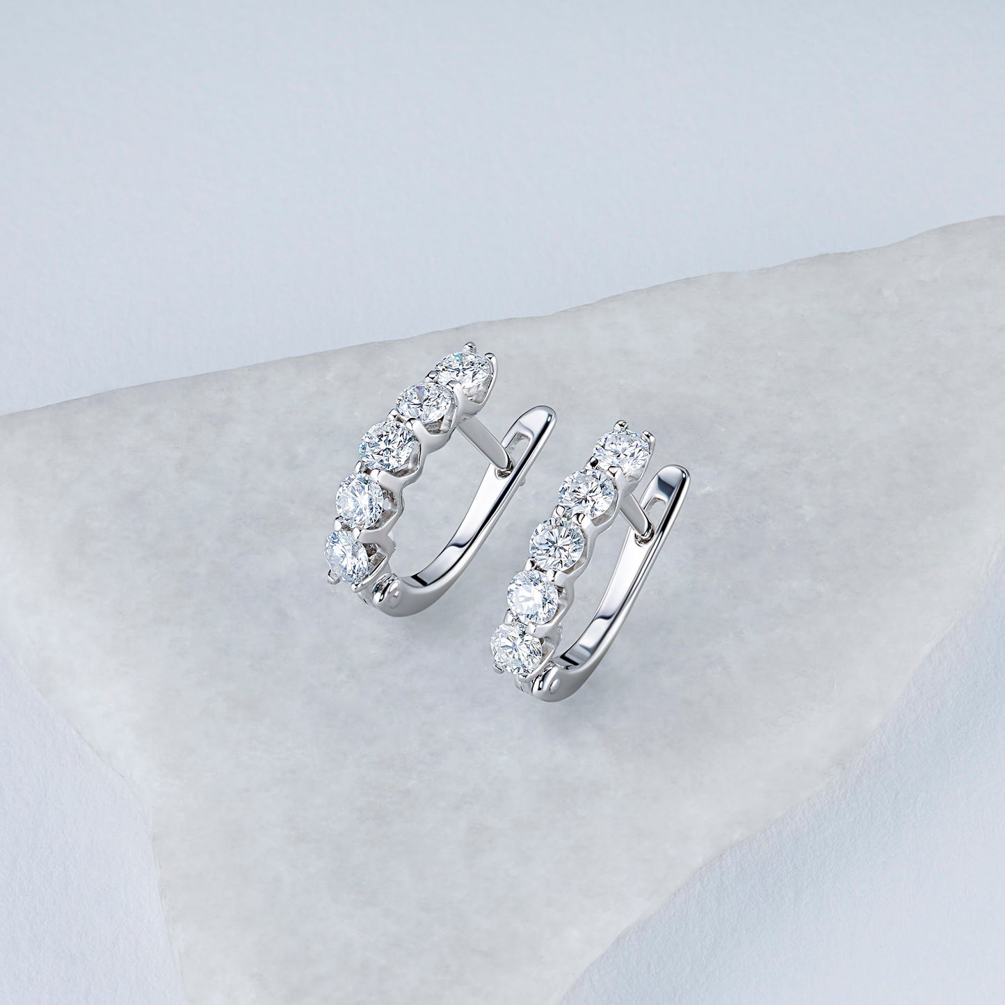 14K White Gold Earrings with Lab-Created Diamonds 1.200 CT.TW