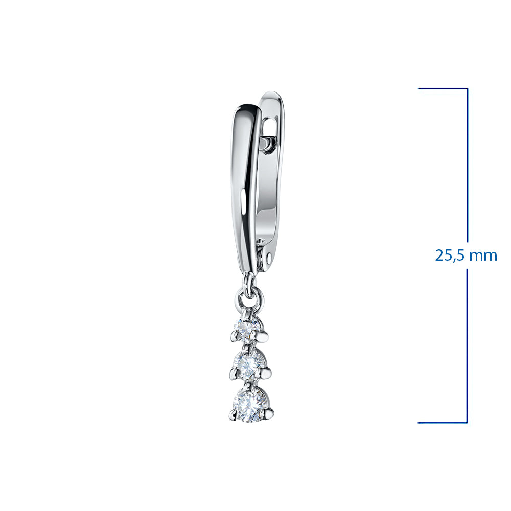 Sterling Silver Earrings with Lab-Created Diamonds 0.480 CT.TW