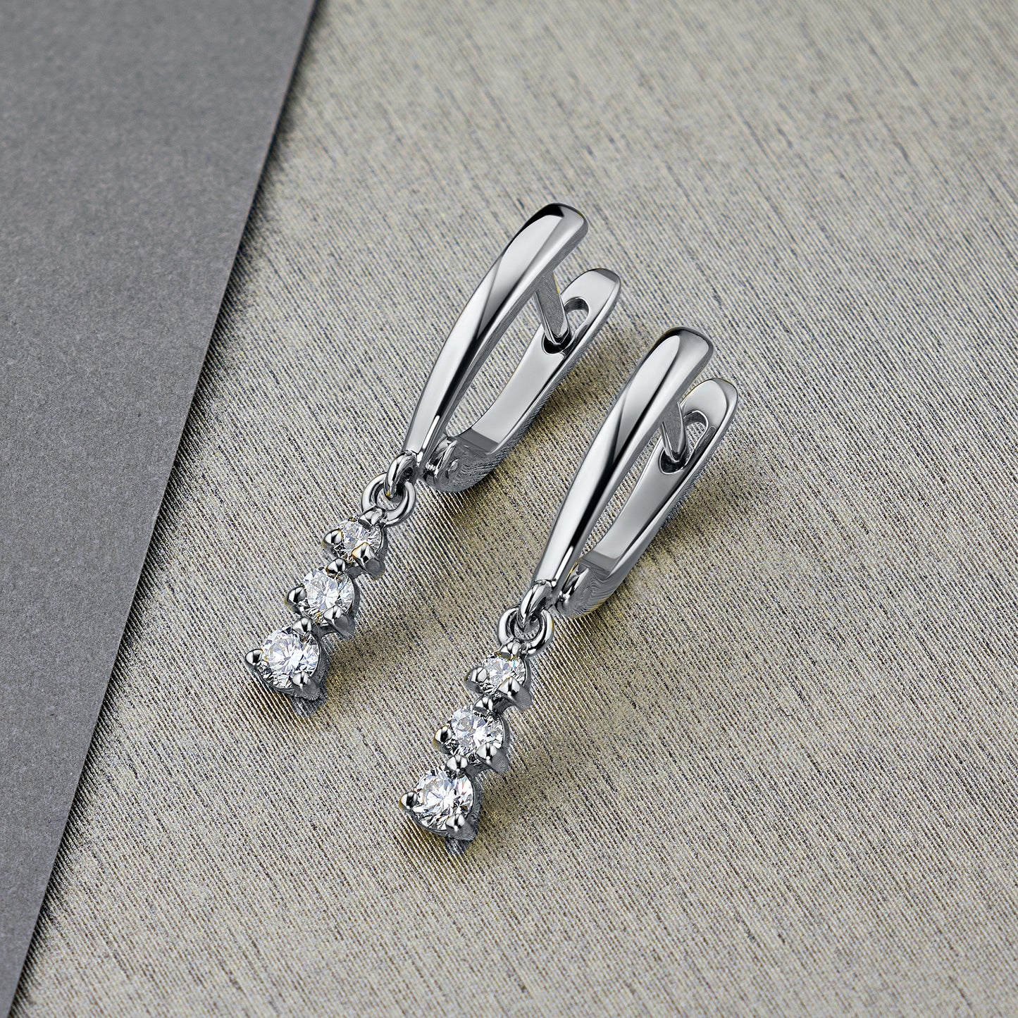 Sterling Silver Earrings with Lab-Created Diamonds 0.480 CT.TW