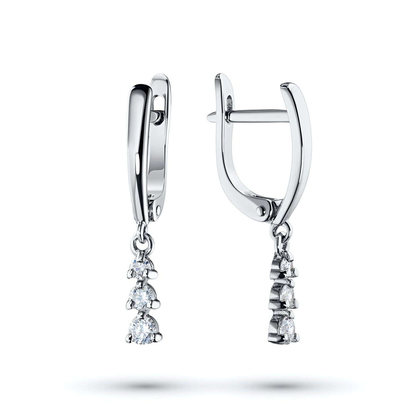 Sterling Silver Earrings with Lab-Created Diamonds 0.480 CT.TW