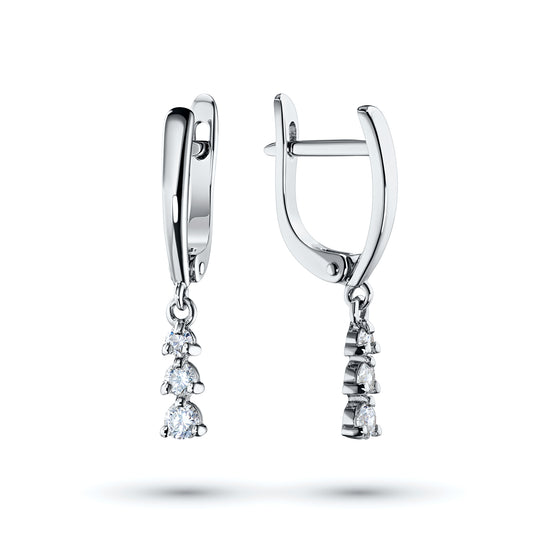 Sterling Silver Earrings with Lab-Created Diamonds 0.480 CT.TW