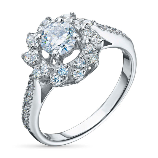 14K White Gold Ring with Lab-Created Diamonds 0.830 CT.TW