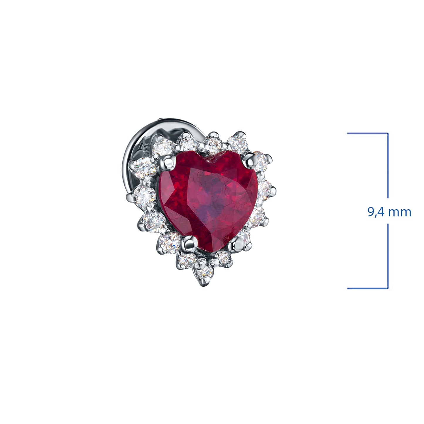14K White Gold Earring Studs with Ruby grace and Lab-Created Diamonds 8.180 CT.TW