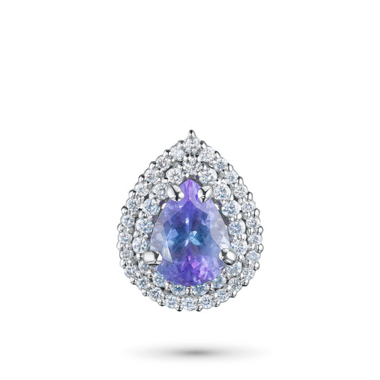 14K White Gold Pendant with Emerald and Lab-Created Diamonds 2.14 CT.TW