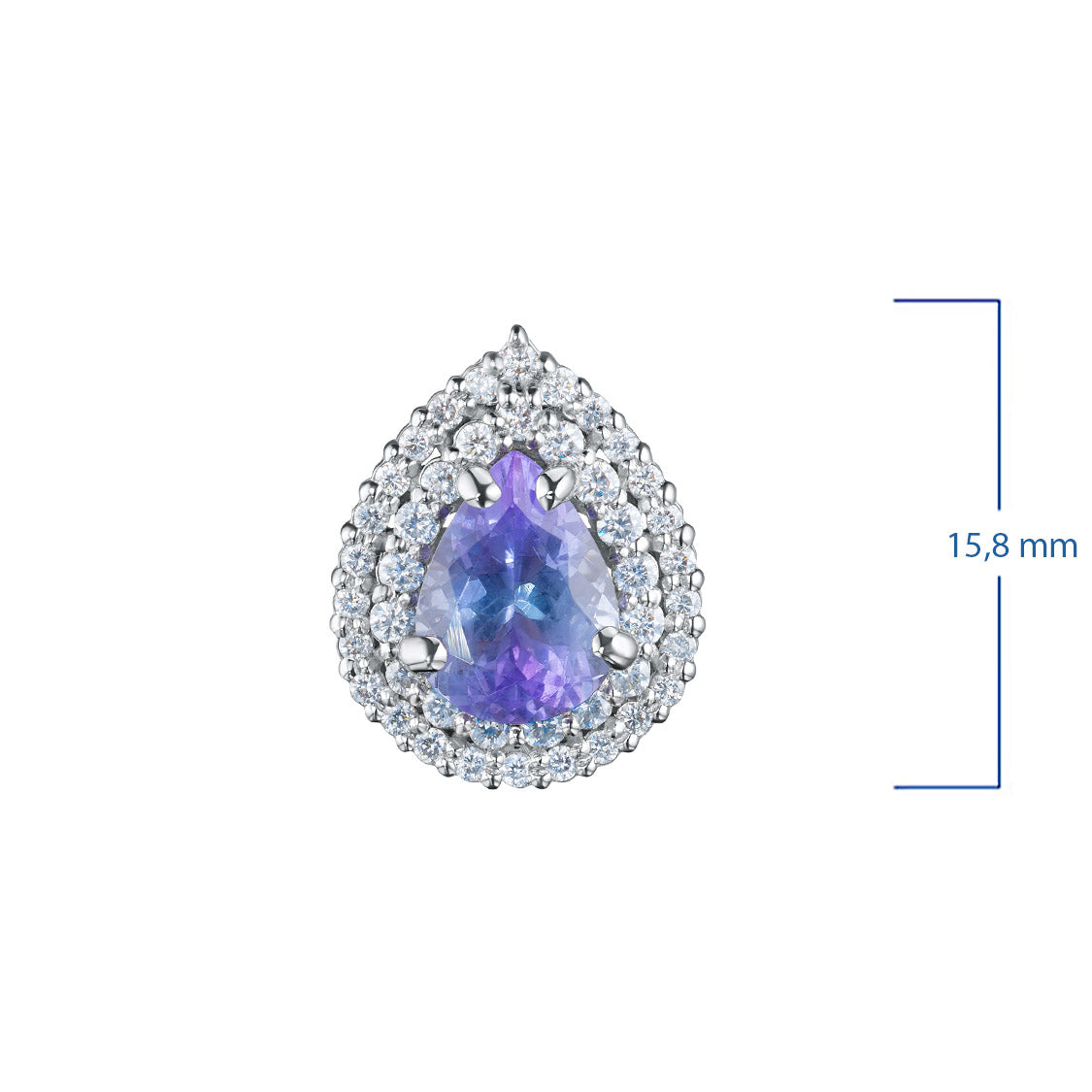 14K White Gold Pendant with Emerald and Lab-Created Diamonds 2.14 CT.TW