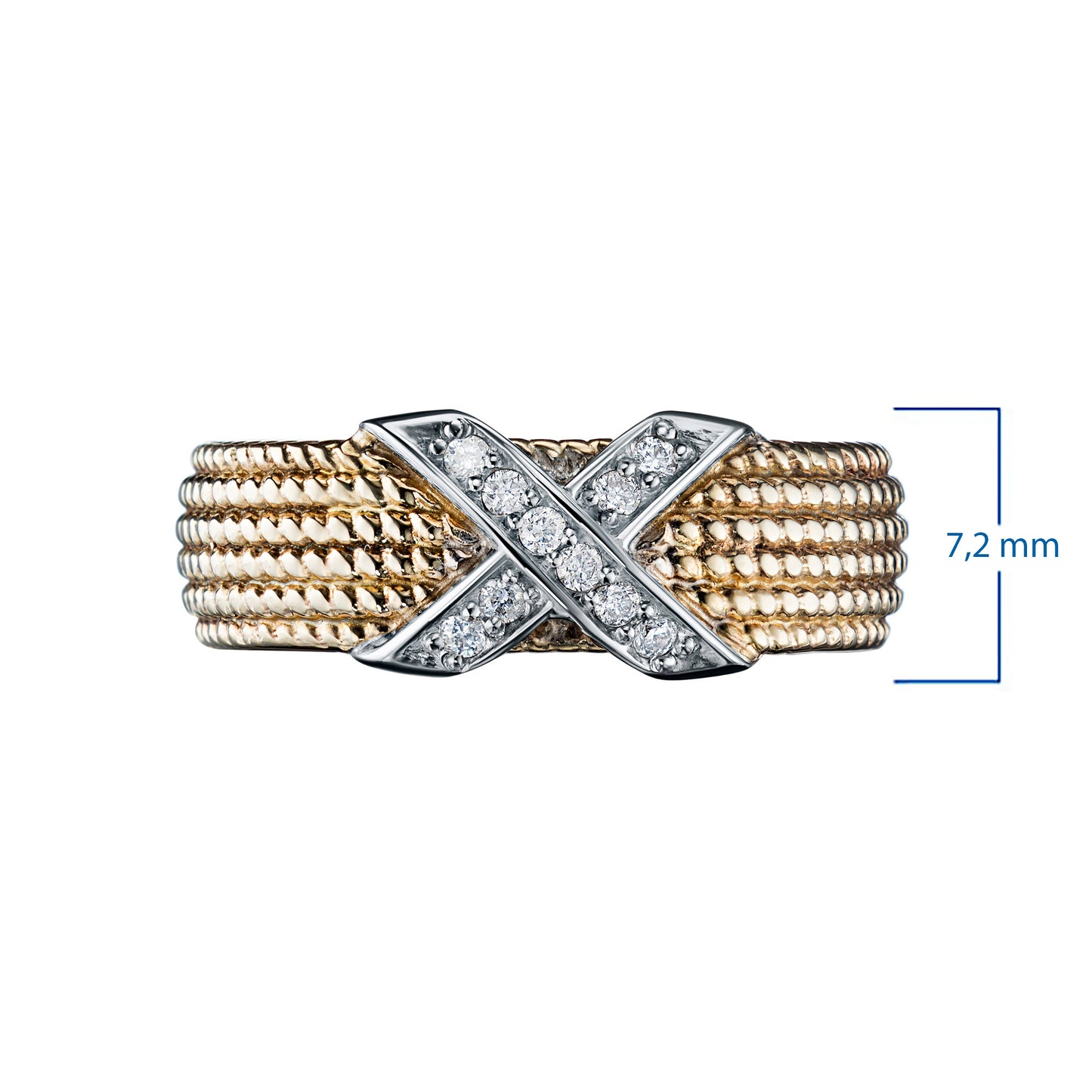 14K White-yellow Gold Ring with Lab-Created Diamonds 0.120 CT.TW