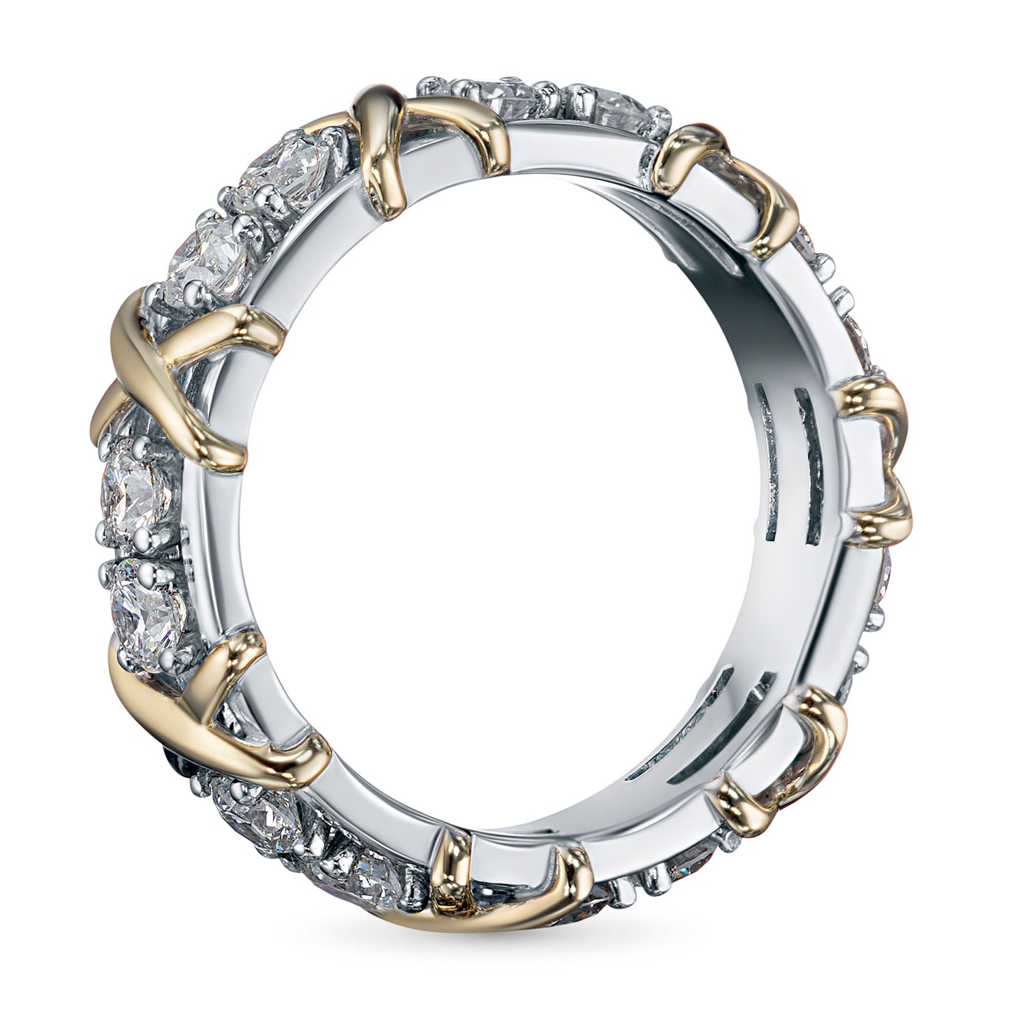 14K White-yellow Gold Ring with Lab-Created Diamonds 1.430 CT.TW