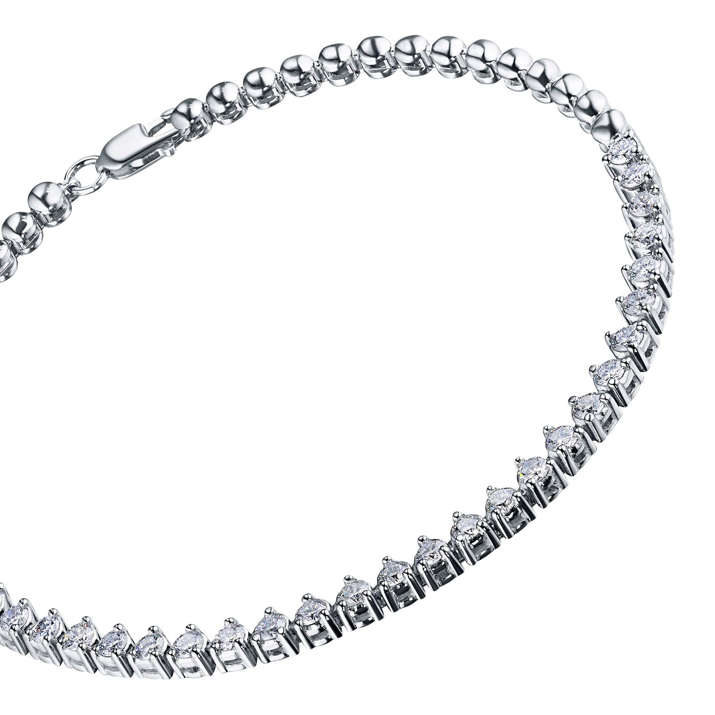 14K White Gold Bracelet with Natural Diamonds 1.490 CT.TW